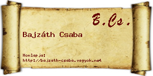 Bajzáth Csaba névjegykártya